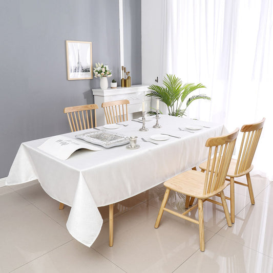 White Slate Jacquard Tablecloth #1345