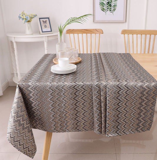 Dark Zigzag Jacquard Tablecloth #1340