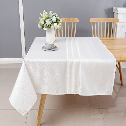 White Slate Jacquard Tablecloth #1345