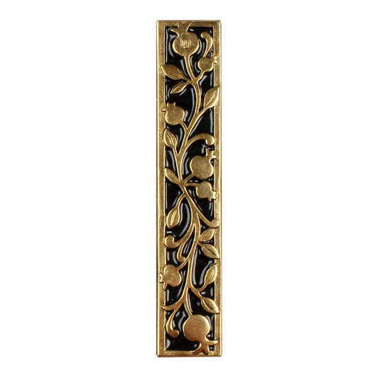 Two Tone Gold Pomegranate Mezuzah Case